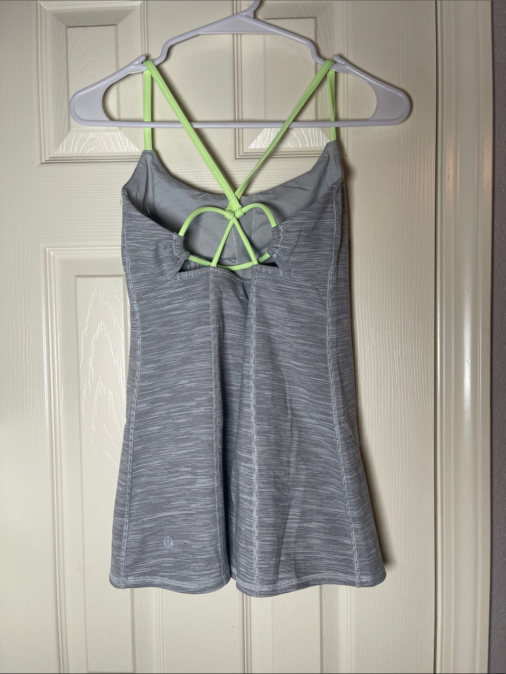 lululemon athletica Heather Gray Tank with Neon Green Straps